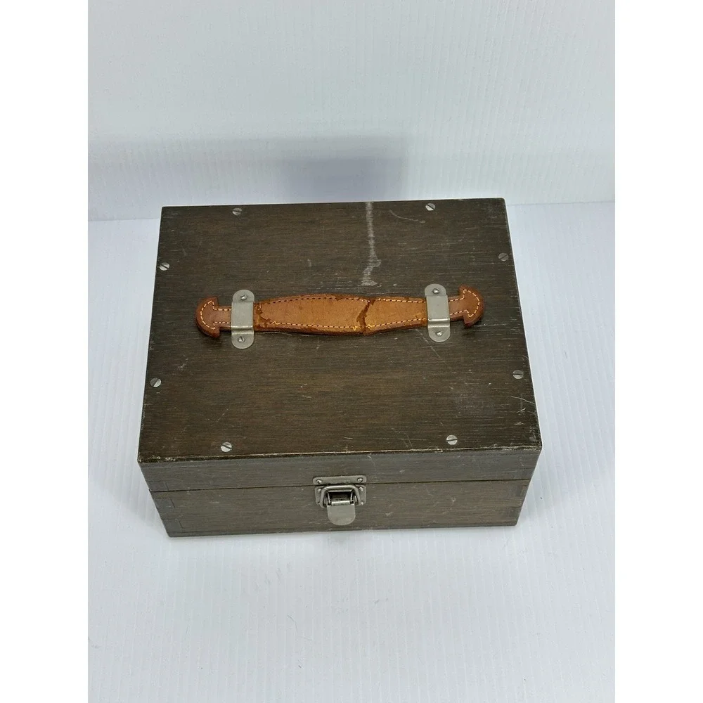 Vintage Wood‎ Wooden Microscope Accessories Box Carrying Case